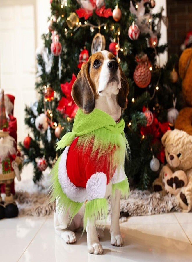 Vellibring Dog Christmas Outfit，Christmas Pet Clothes Green Classic Dog Hoodie Shirt Cosplay Apparel Christmas Party Cosplay Costume Pet Supplies Accessories for Small Dogs and Cats - Image 5